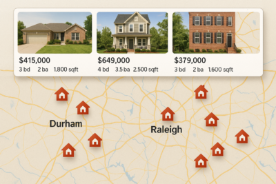 North Carolina short sale home listings and real estate map.