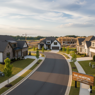 New home builders North Carolina - D.R. Horton community in Raleigh with modern single-family homes